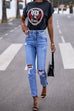 Camilladress Trendy Distressed Stretch Ripped Denim Pants