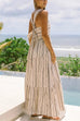 Camilladress Square Collar Tiered Striped Maxi Cami Dress