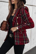 Camilladress Double Breasted Open Front Plaid Blazer Jacket