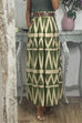 Camilladress Pocketed Geometric Printed A-line Maxi Swing Skirt