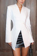 Camilladress Chic V Neck Single Button Irregular Blazer