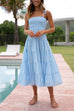 Camilladress Tie Shoulder Smocked Ruffle Tiered Swing Cami Dress