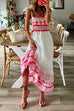 Camilladress Smocked Tie Shoulder Printed Ruffle Maxi Cami Dress