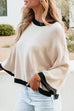 Camilladress Crewneck Drop Shoulder Color Block Knit Sweater