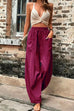 Camilladress Elastic Waist Pockets Tapered Wide Leg Pants