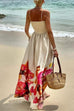 Camilladress Bow Shoulder Smocked Floral Print Cami Maxi Vacation Dress