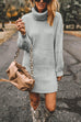 Camilladress Turtleneck Long Sleeves Ribbed Knit Sweater Dress(in 7 Colors!)