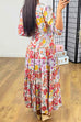 Camilladress Deep V Neck High Waist Pockets Floral Maxi Swing Dress