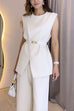 Camilladress Chicest Cross Front Sleeveless Top Wide Leg Pants Suit Set