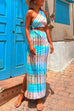 Camilladress One Shoulder Cut Out Waist Side Split Tie Dye Maxi Dress