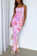 Moxidress Sherbet Print Bodycon Maxi Cami Dress