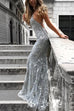 Camilladress Sequin V Neck Backless Maxi Cami Mermaid Party Dress