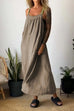 Camilladress Color Block Casual Cotton Linen Maxi Beach Dress