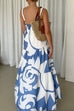 Camilladress Backless Ruffle Tiered Printed Maxi Cami Dress