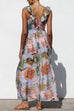 Camilladress Sleeveless V Neck Floral Print Maxi Holiday Dress