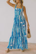 Camilladress Square Collar Tiered Striped Maxi Cami Dress