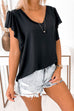 Camilladress V Neck Flare Sleeve Solid Summer Top