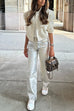 Camilladress Glam Straight Leg Metallic Faux Leather Pants