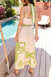 Camilladress Palm Canyon Print Criss Cross Halter Maxi Dress