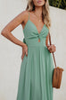 Camilladress Twist V Neck Tie Back Cut Out Swing Maxi Cami Dress