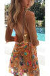 Camilladress Chain Strap Backless Sequin Floral Mini Cami Dress