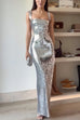 Camilladress Sleeveless Open Back Sequin Bodycon Maxi Party Dress