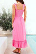 Camilladress Wide Straps Bow Shoulder Smocked Ruffle Maxi Dress