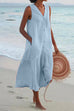 Camilladress V Neck Sleeveless Beach Midi Dress(7 Colors)