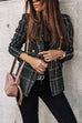 Camilladress Double Breasted Open Front Plaid Blazer Jacket