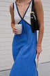 Camilladress V Neck Color Block Sleeveless Maxi Swing Dress