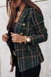 Camilladress Double Breasted Open Front Plaid Blazer Jacket