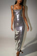 Camilladress Sleeveless Open Back Sequin Bodycon Maxi Party Dress