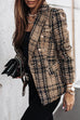 Camilladress Double Breasted Open Front Plaid Blazer Jacket