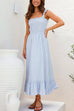 Camilladress Wide Straps Bow Shoulder Smocked Ruffle Maxi Dress