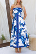 Camilladress Strapless Tube Unique Print Swing Maxi Dress