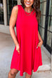 Cute Casual Sleeveless Pocketed Dress