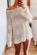 Camilladress Long Sleeves Hollow Out Crochet Beach Cover Up Dress