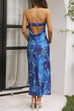 Camilladress Strapless Scooped Cowl Backless Floral Print Maxi Dress