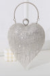 Camilladress Luxury Heart Shape Rhinestones Tassel Evening Handbag