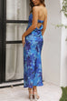 Camilladress Strapless Scooped Cowl Backless Floral Print Maxi Dress