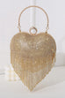 Camilladress Luxury Heart Shape Rhinestones Tassel Evening Handbag