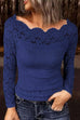 Camilladress Long Sleeves Hollow Out Lace Slim Fit Top