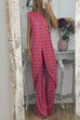 Camilladress Printed High Slit Long Tank Top and Bell Bottoms Pants Set