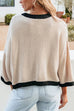 Camilladress Crewneck Drop Shoulder Color Block Knit Sweater