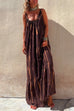 Camilladress Scoop Neck Sleeveless Tie Dye Maxi Ruffle Holiday Dress