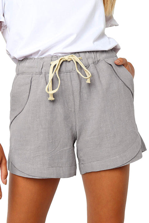 Camilladress Drawstring High Waist Solid Casual Shorts