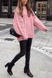 Camilladress Oversized Mockneck Cable Knit Winter Sweater