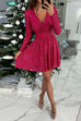 Camilladress Wrap V Neck Waisted Sequin Mini Party Dress