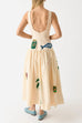 Camilladress Sleeveless Tropic Print Open Back Ruffle Maxi Dress