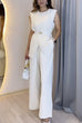 Camilladress Chicest Cross Front Sleeveless Top Wide Leg Pants Suit Set